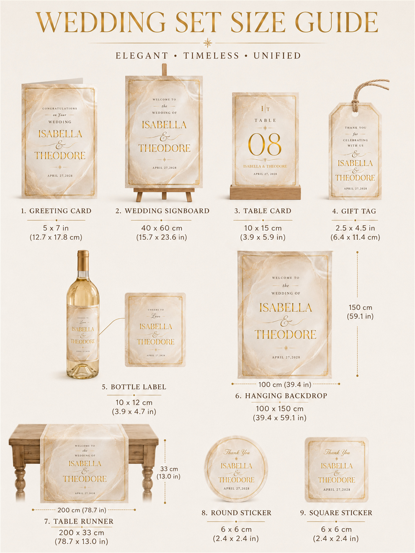 Customized luxurious marble gold wedding decorations - suitable for ceremony and banquet decoration